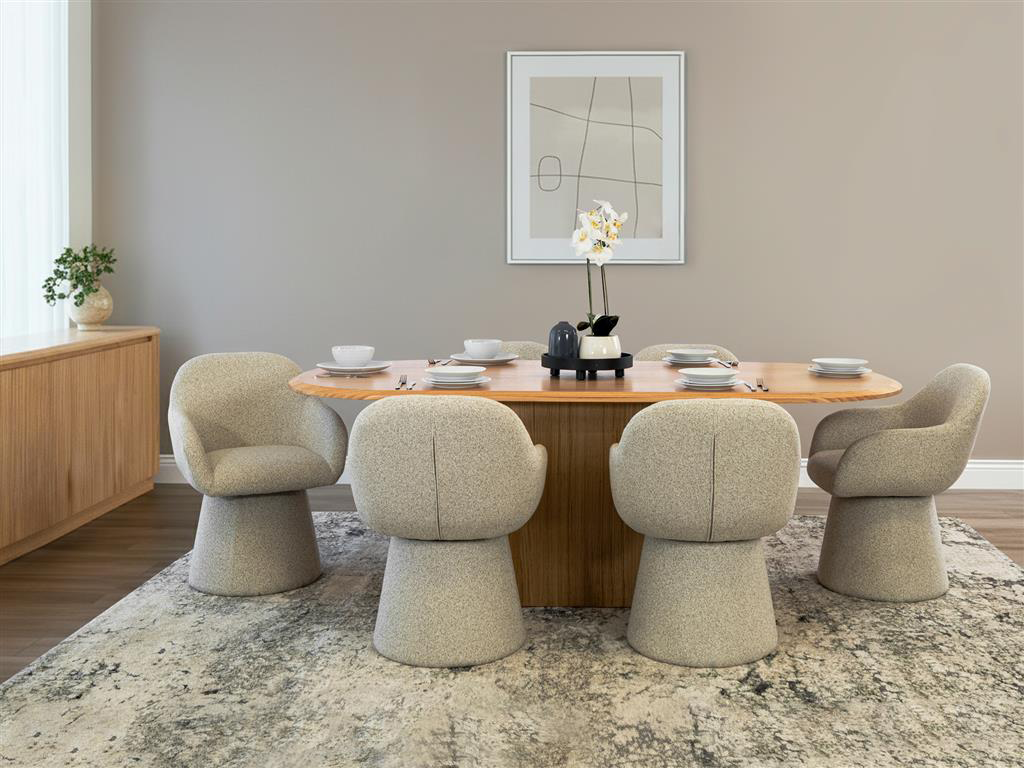 Davon Fabric Swivel Dining Chair