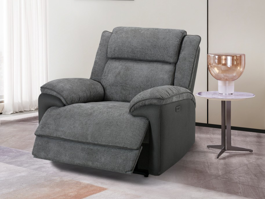 BROOKLYN 1 Seater Fabric Recliner Lounge