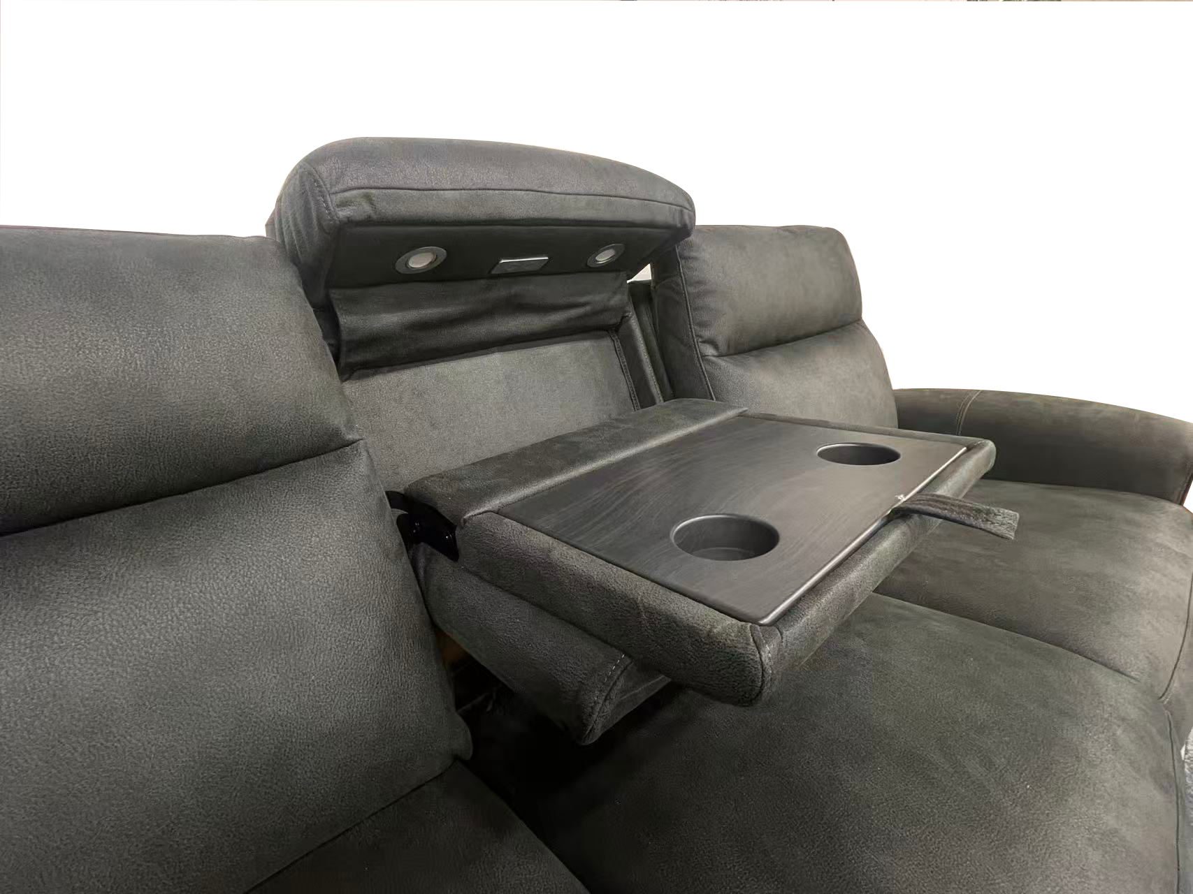 Bettington 3 Seater Farbric Electric Recliner with Dropdown Table