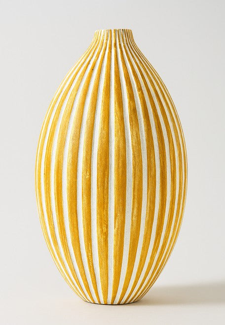 H40CM Polyresin Hand Painted Bamboo Look Vase