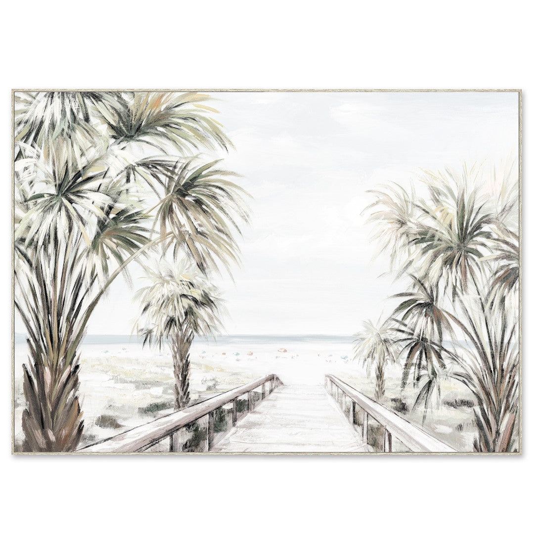 102x102CM Framed Canvas Beach