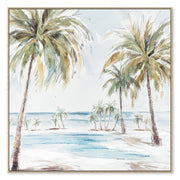 102x102CM Framed Canvas Beach monring