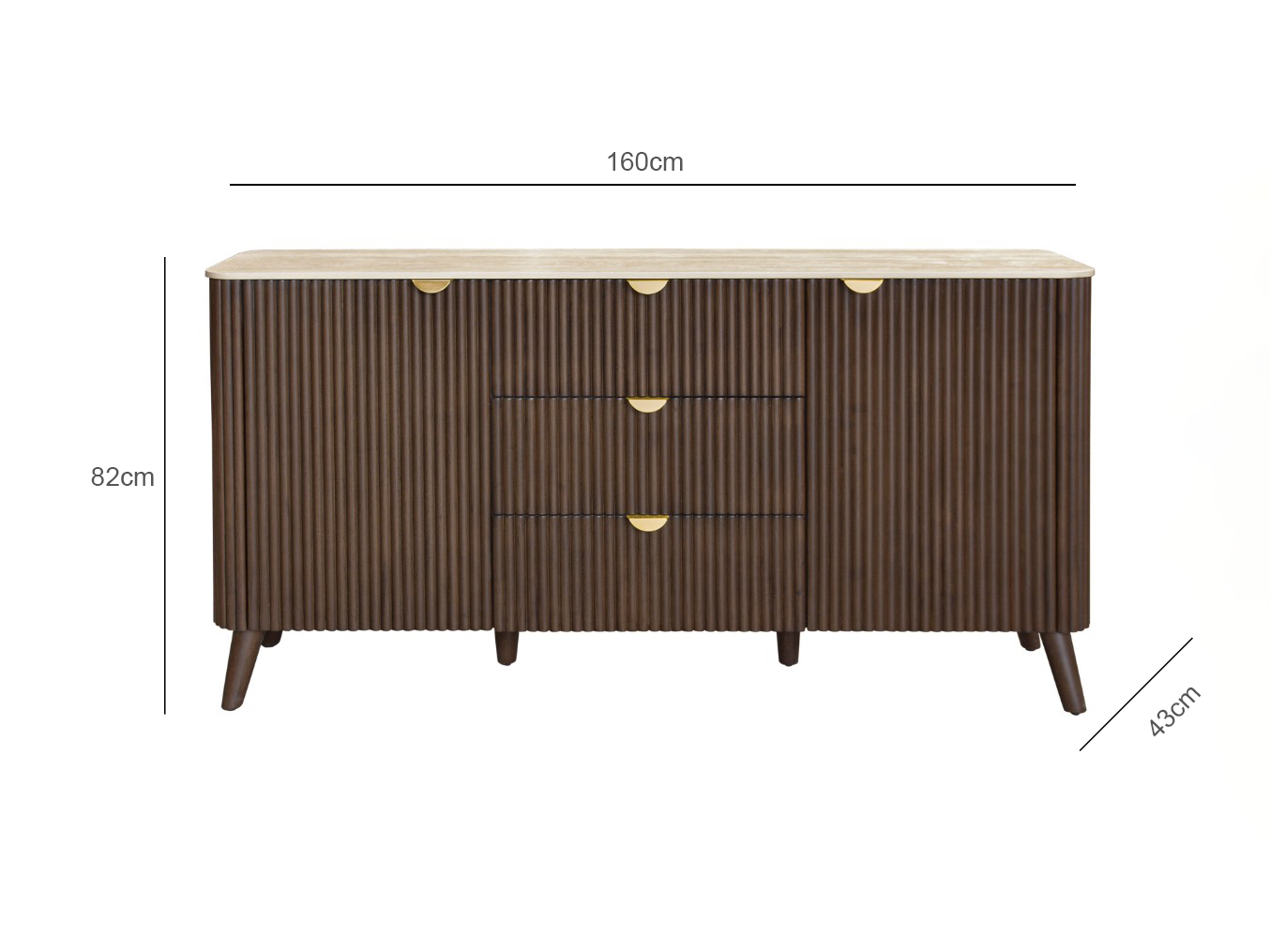 DALTON BUFFET 160cm 3DRW/2DR