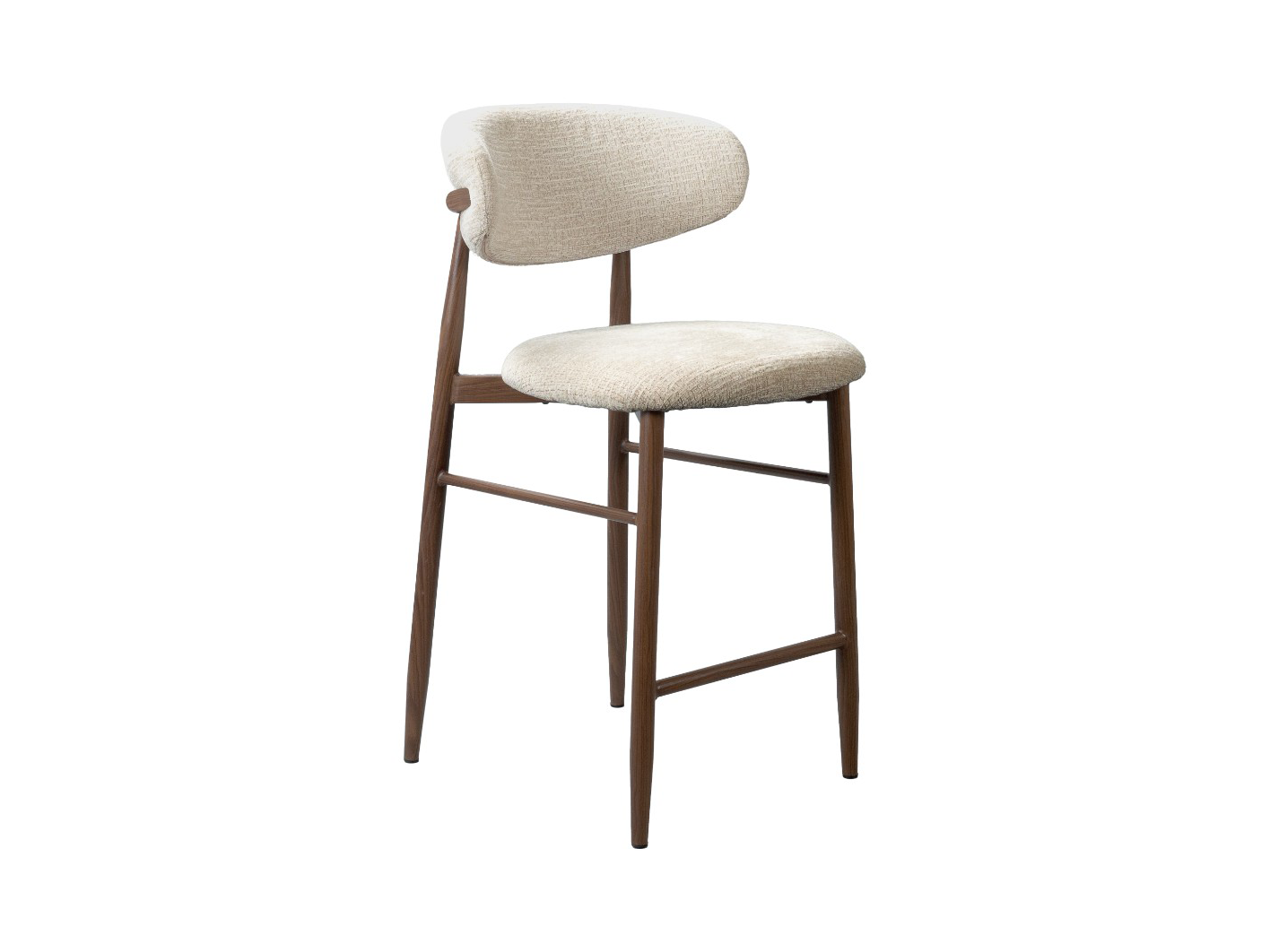 DALTON Bar Stool - Walnut & Beige