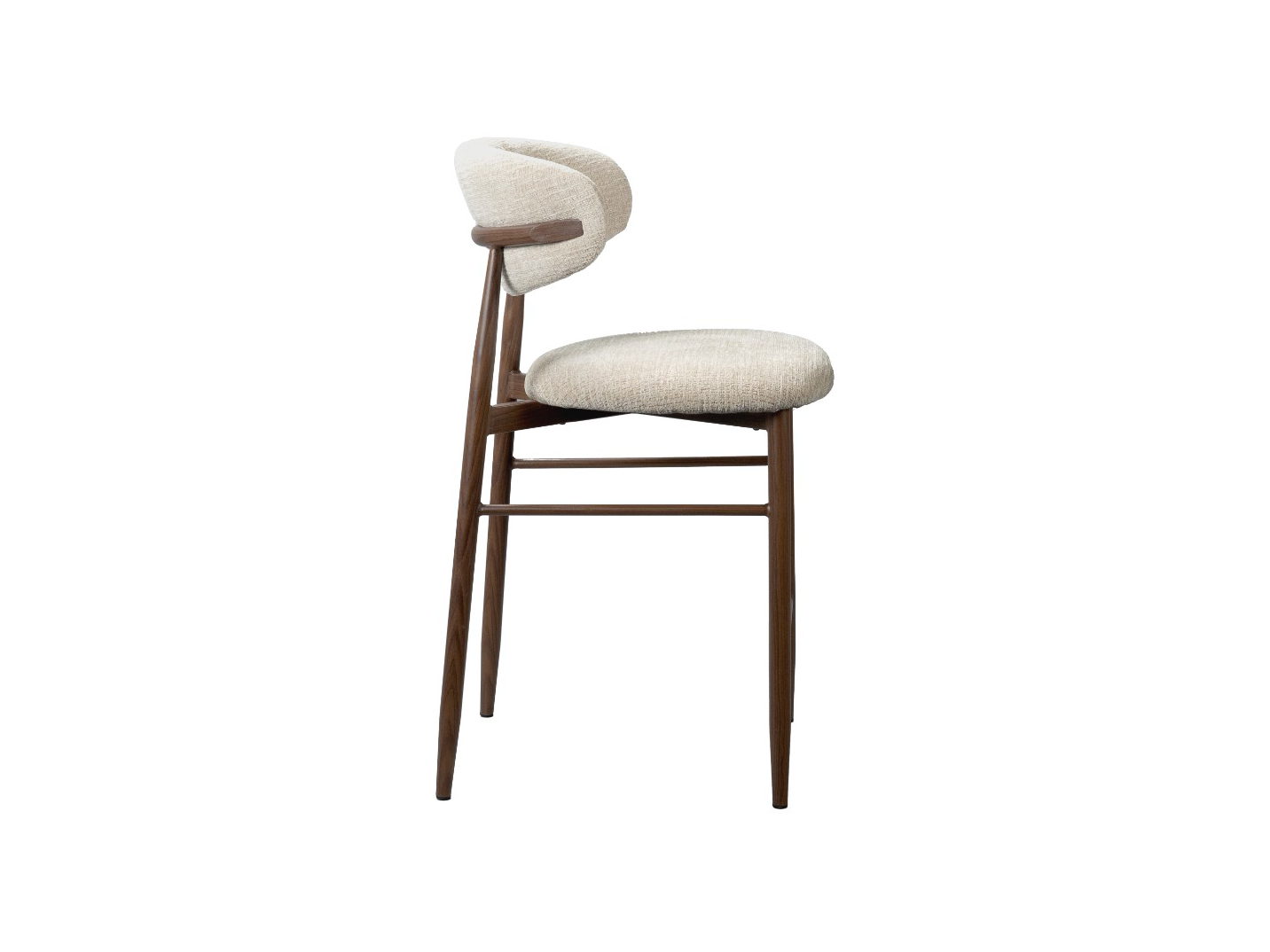 DALTON Bar Stool - Walnut & Beige