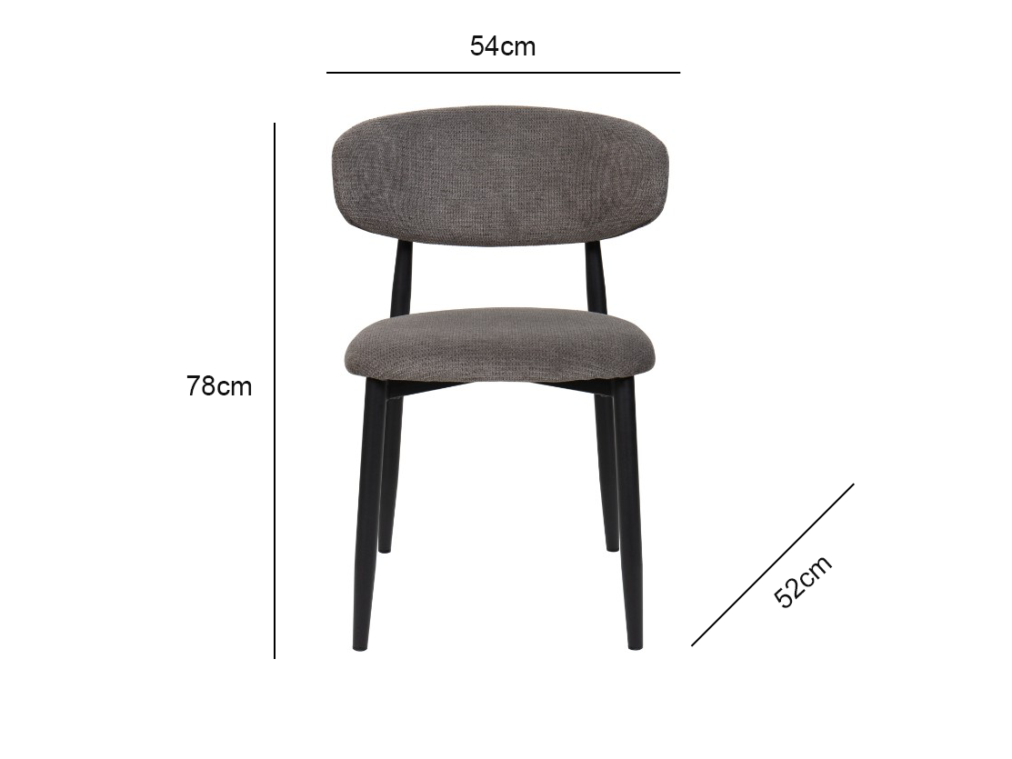 DALTON DINING CHAIR - Black & Dark Grey