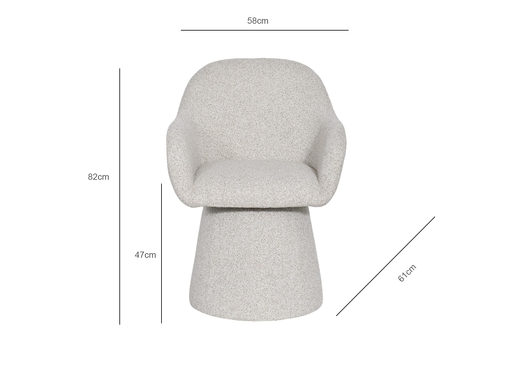 Davon Fabric Swivel Dining Chair