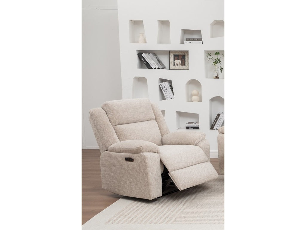 ELLISON 1 Seater Fabric Electric Recliner Lounge