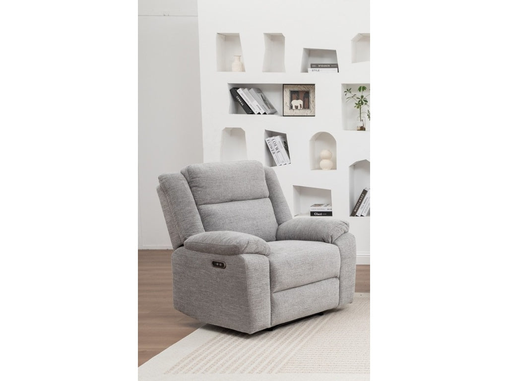 ELLISON 1 Seater Fabric Electric Recliner Lounge