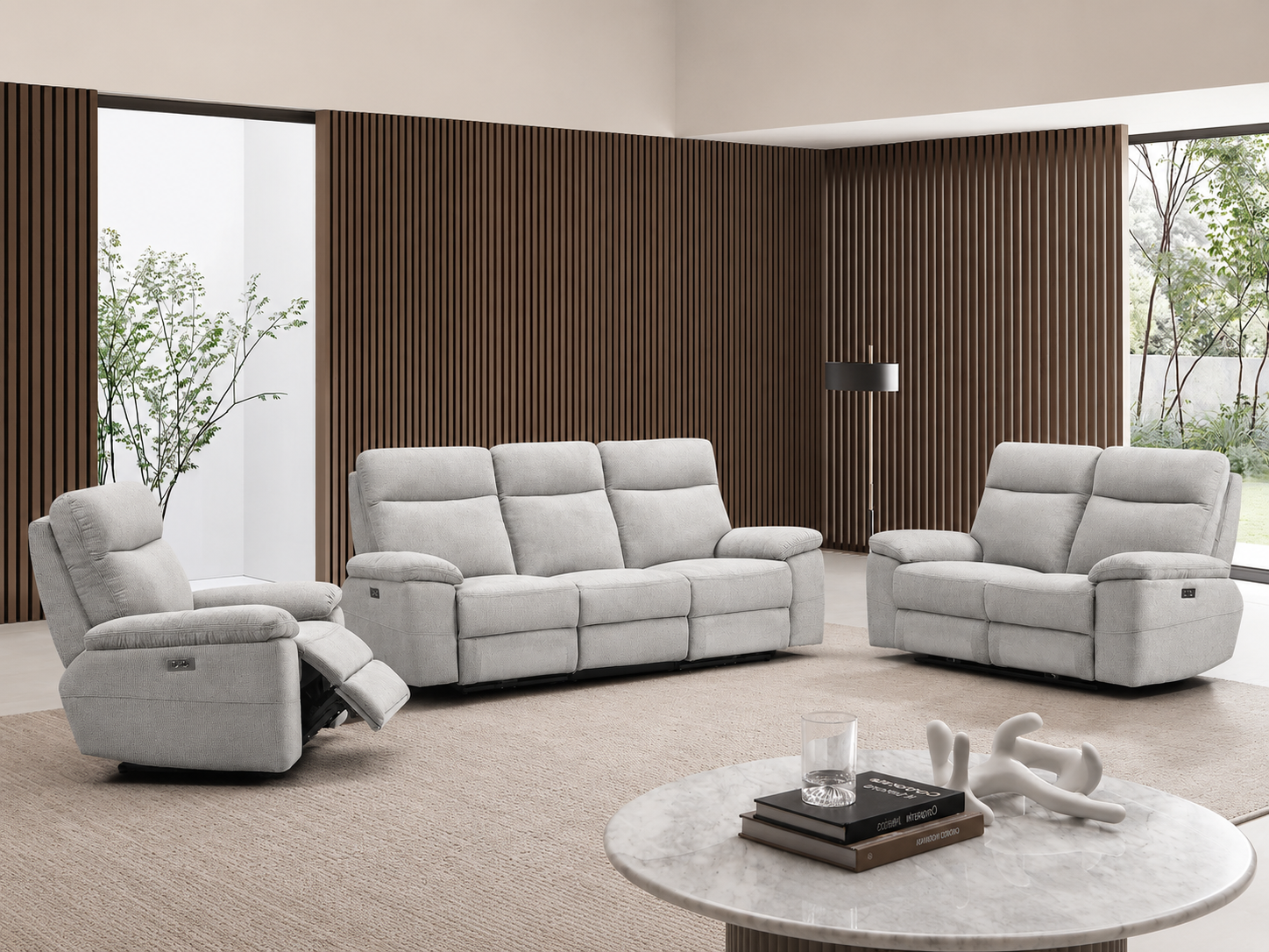 Francis 3 Seater Fabric Electric Recliner Sofa