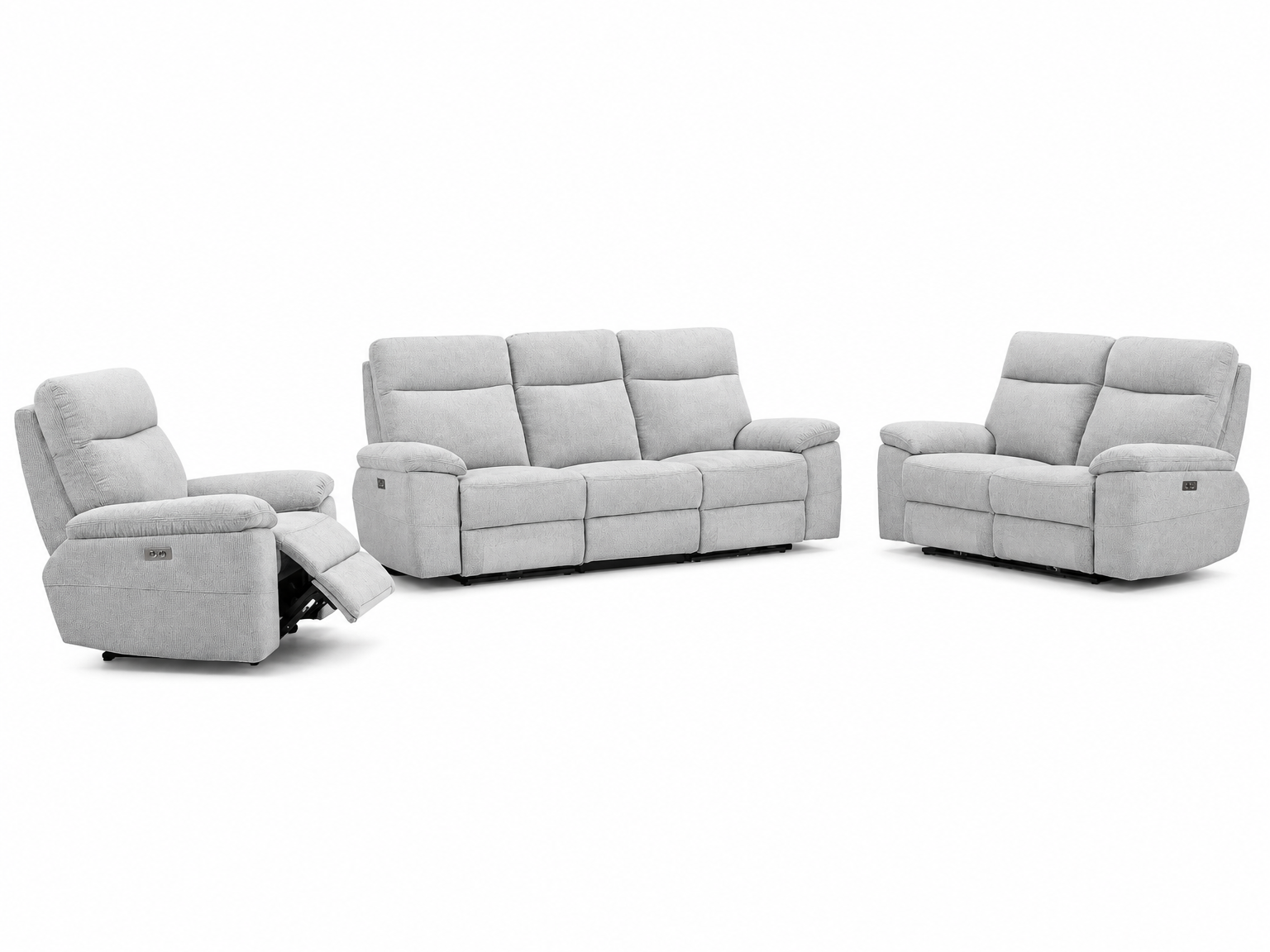 Francis 6 Seater Fabric Electric Recliner Sofa Set