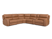 Glenmore Leather Corner Lounge with 3 Electric Recliner