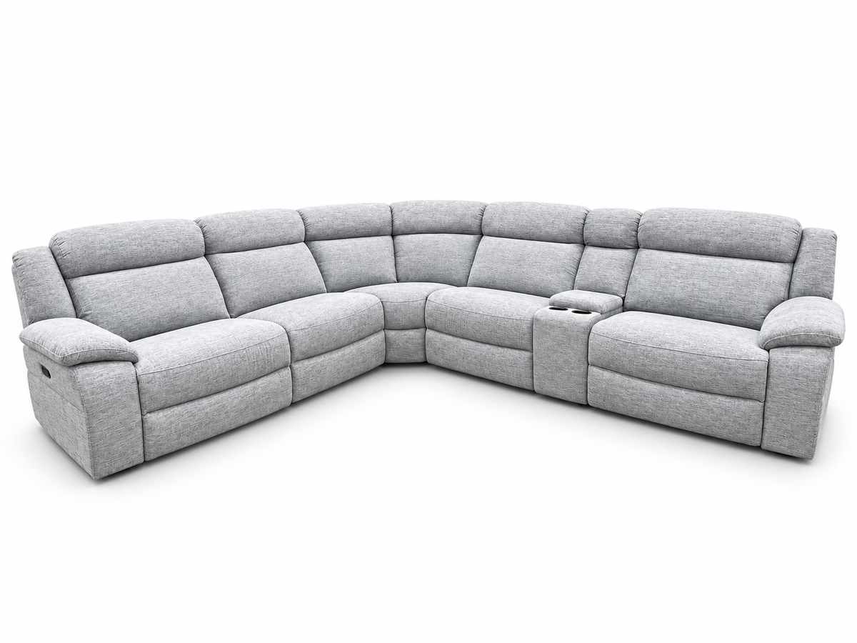 HUDSON Electric Fabric Corner Recliner Lounge