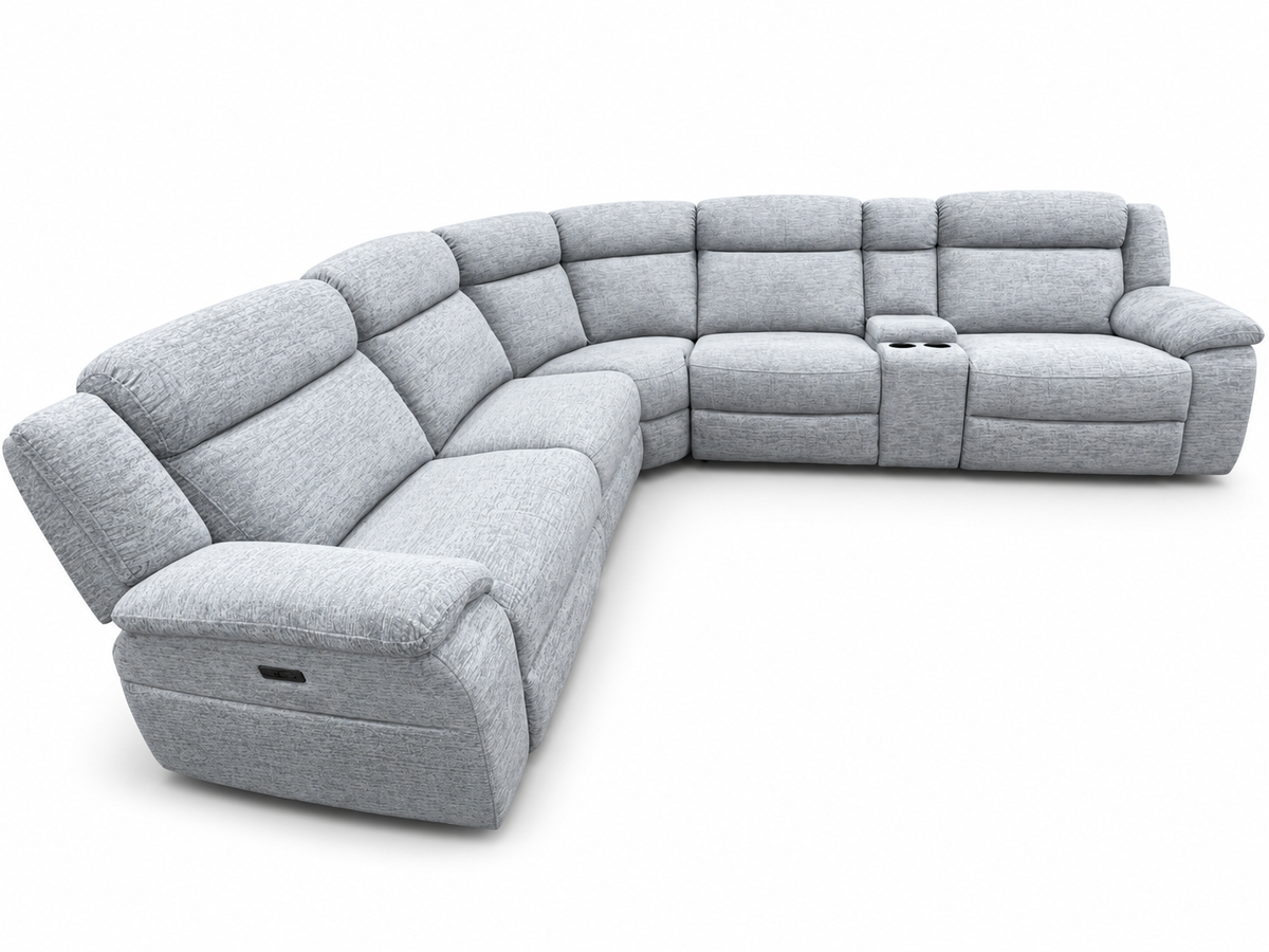 HUDSON Electric Fabric Corner Recliner Lounge