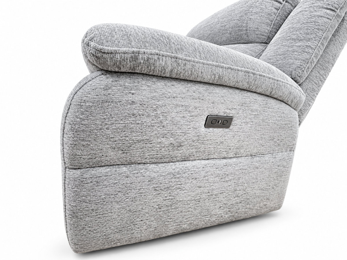 HUDSON Electric Fabric Corner Recliner Lounge