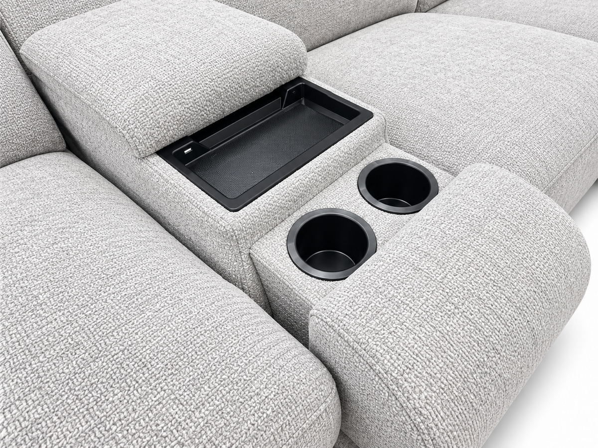 KINGSLEY Fabric Electric Recliner Corner Sofa