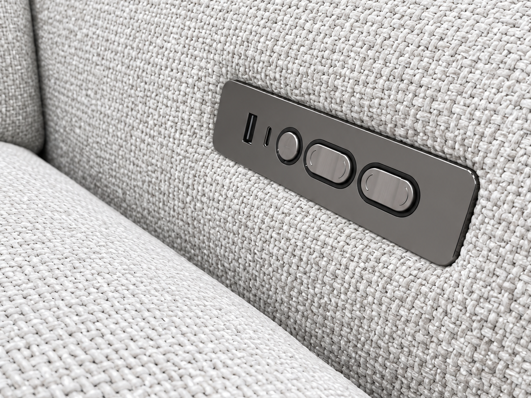 KINGSLEY Fabric Electric Recliner Corner Sofa