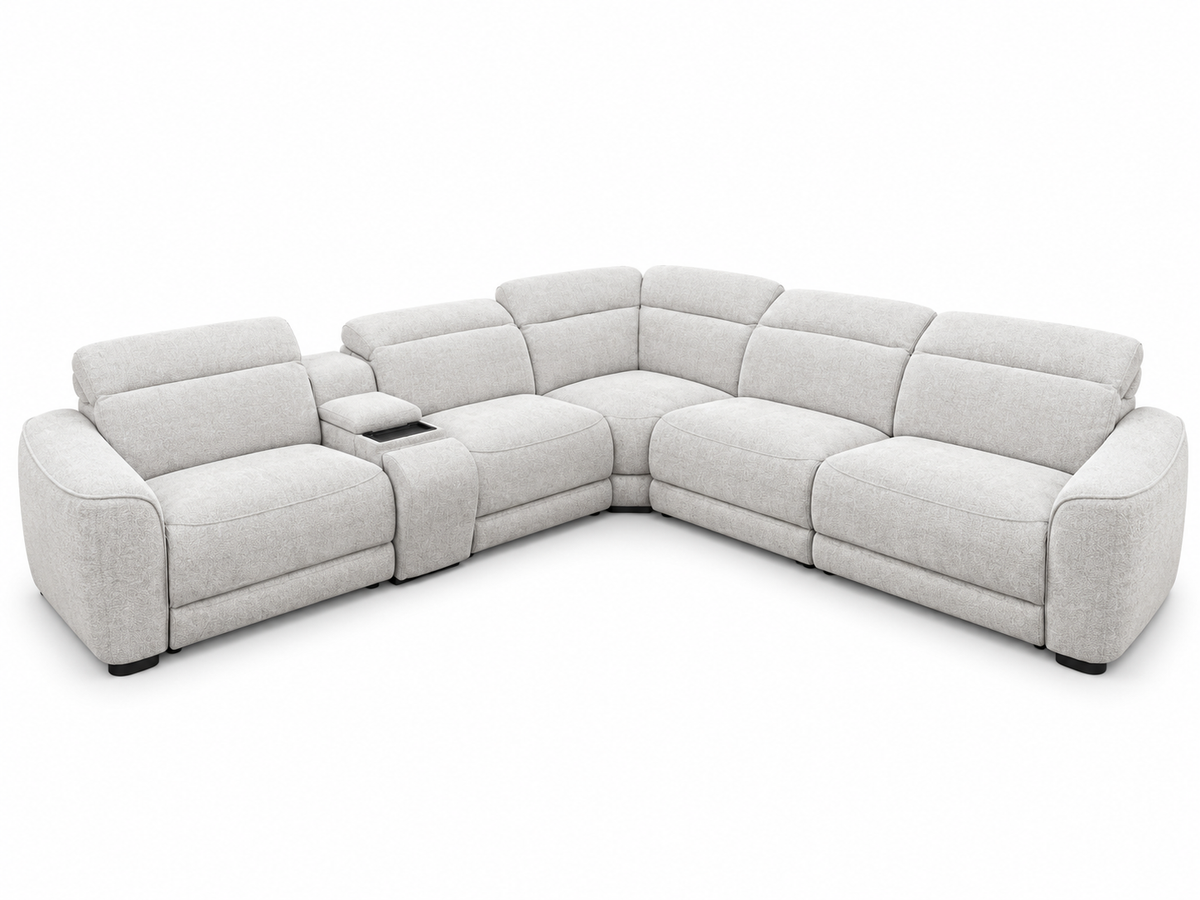 KINGSLEY Fabric Electric Recliner Corner Sofa