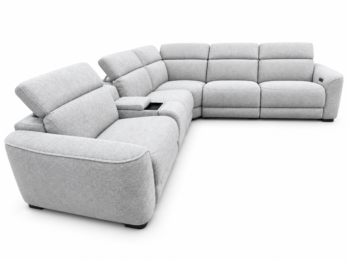 KINGSLEY Fabric Electric Recliner Corner Sofa
