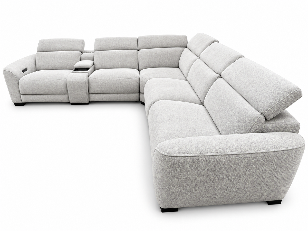 KINGSLEY Fabric Electric Recliner Corner Sofa