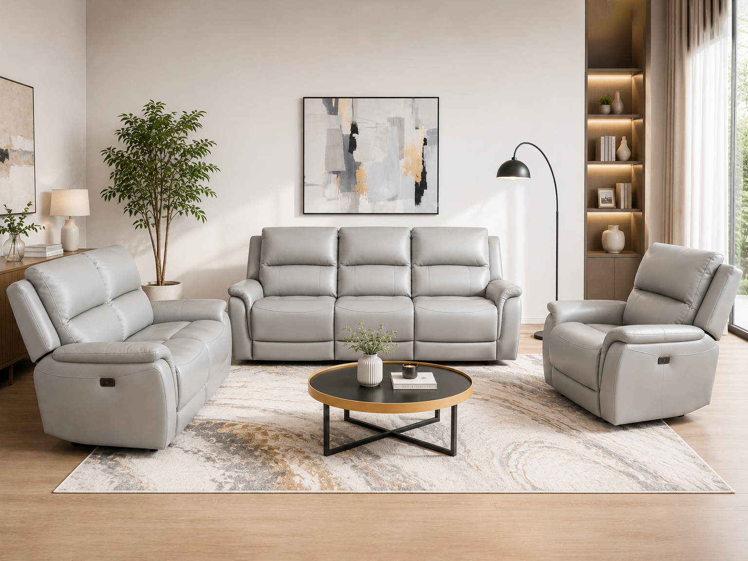 Madison 3 Seater Leather Electric Recliner Sofa