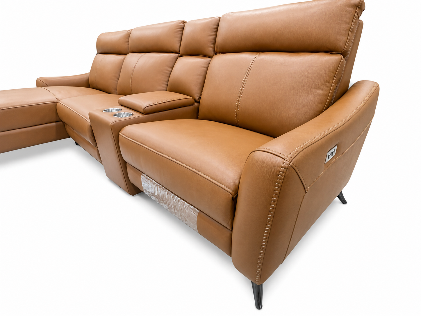 Miami Leather Lounge with Electric Recliner