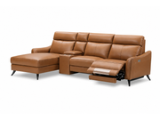 Miami Leather Lounge with Electric Recliner
