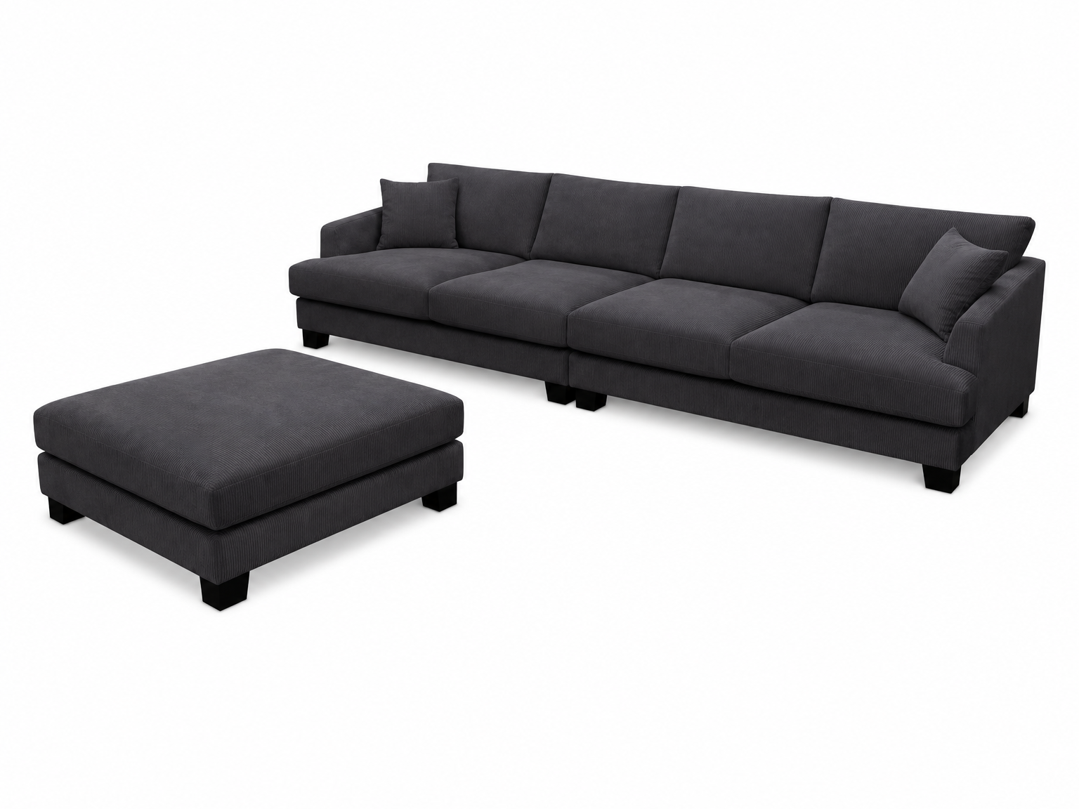 PRIMO Fabric 4 Seater Lounge with Ottoman