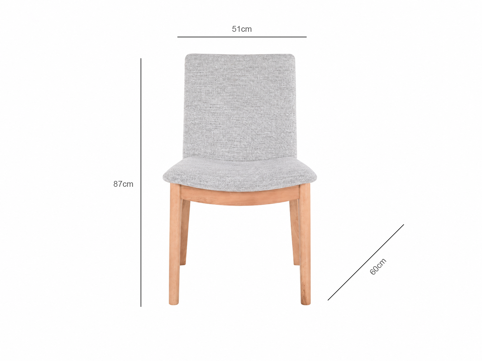 QUINTO FAB DIN CHAIR 51X59.5X87CMGREY
