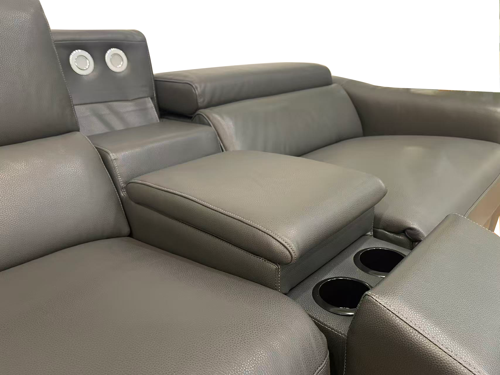 Portland Leather Corner Lounge with Electric Recliner