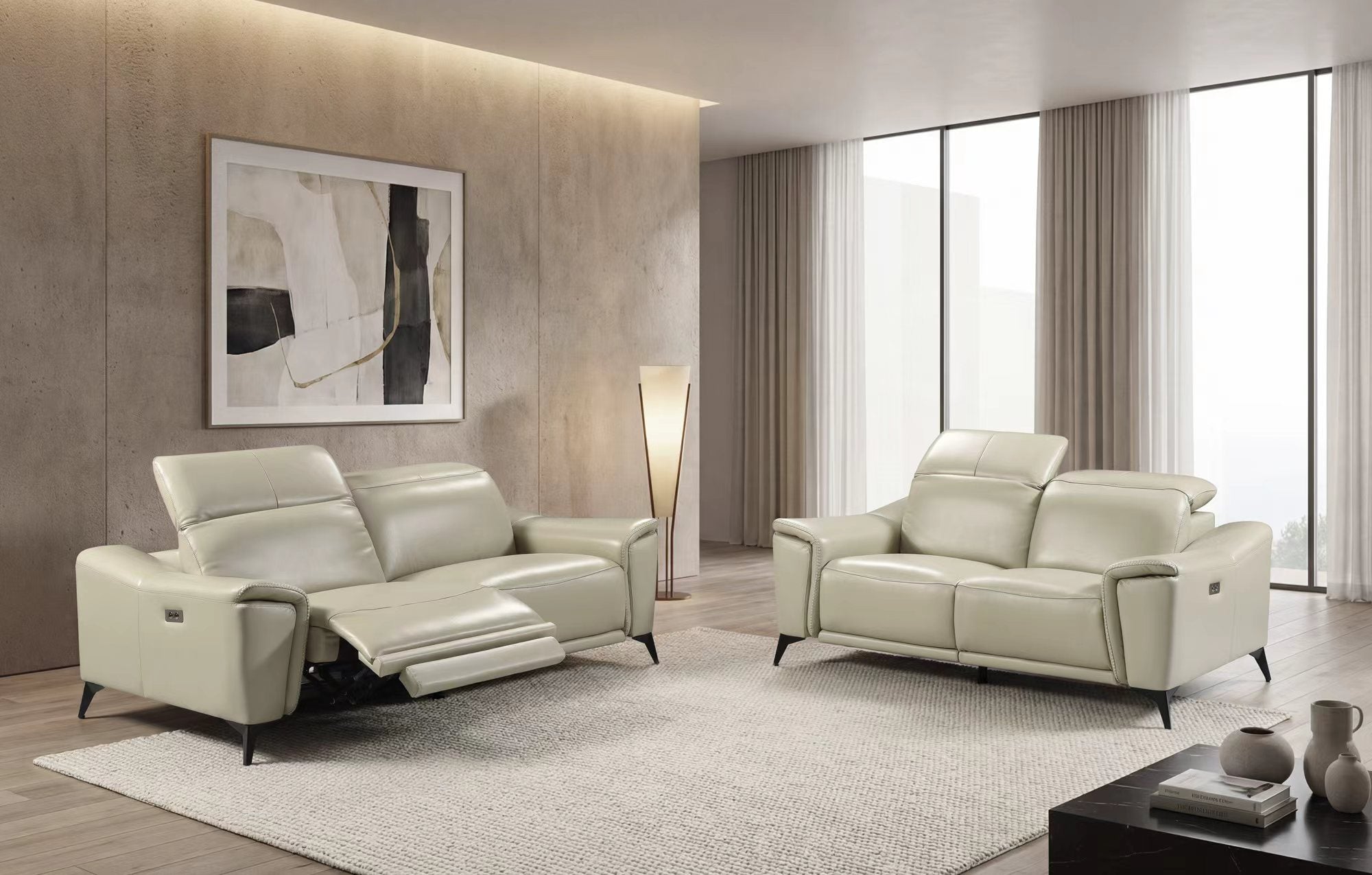 Stanley 2.5 Seater Leather Sofa with Electric Recliner