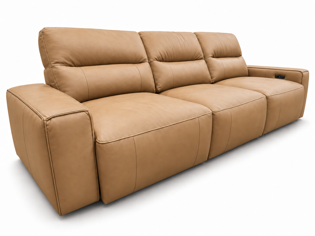 VERONA 3 Seater Leather Electric Sliding Sofa