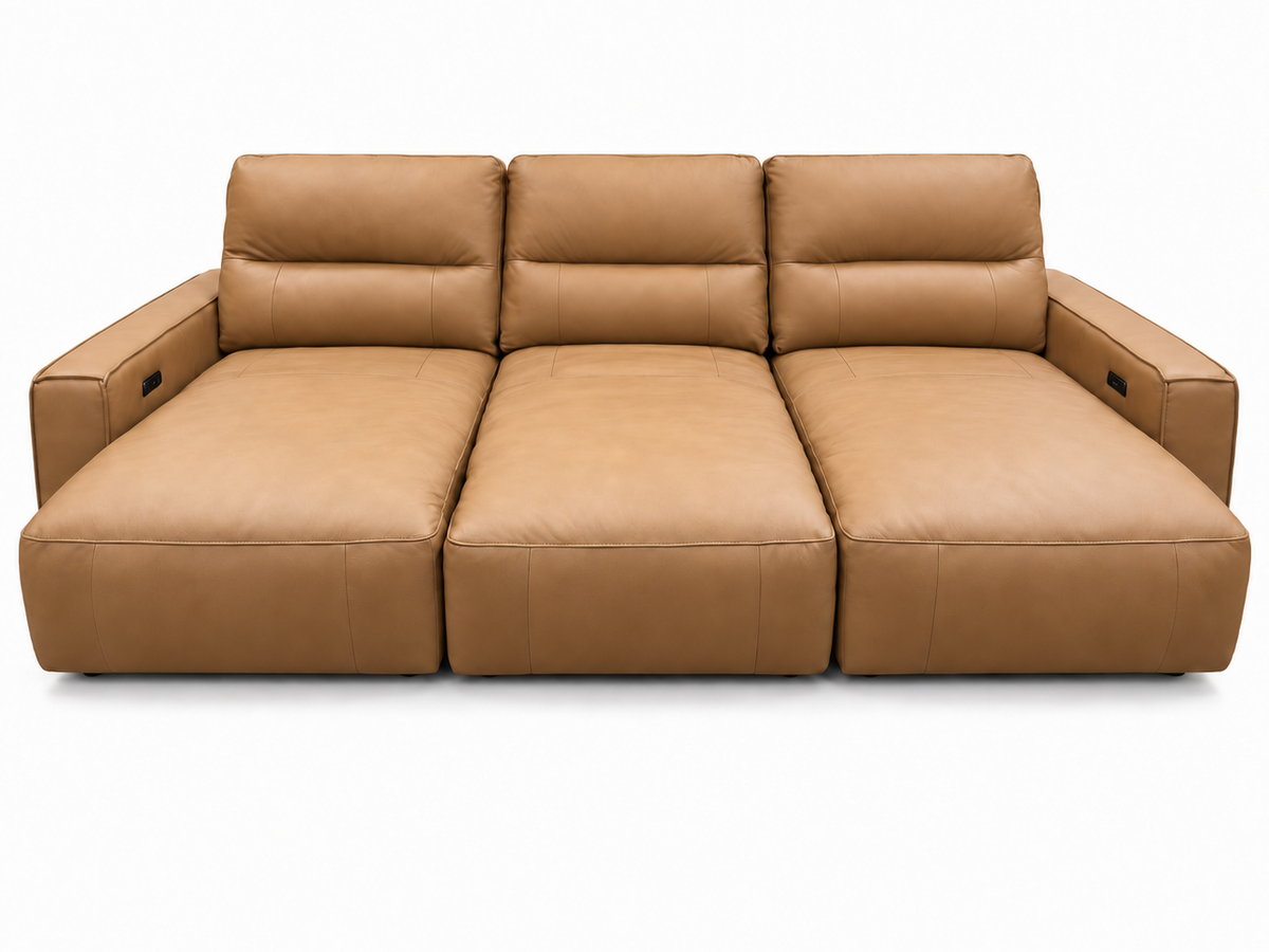 VERONA 3 Seater Leather Electric Sliding Sofa