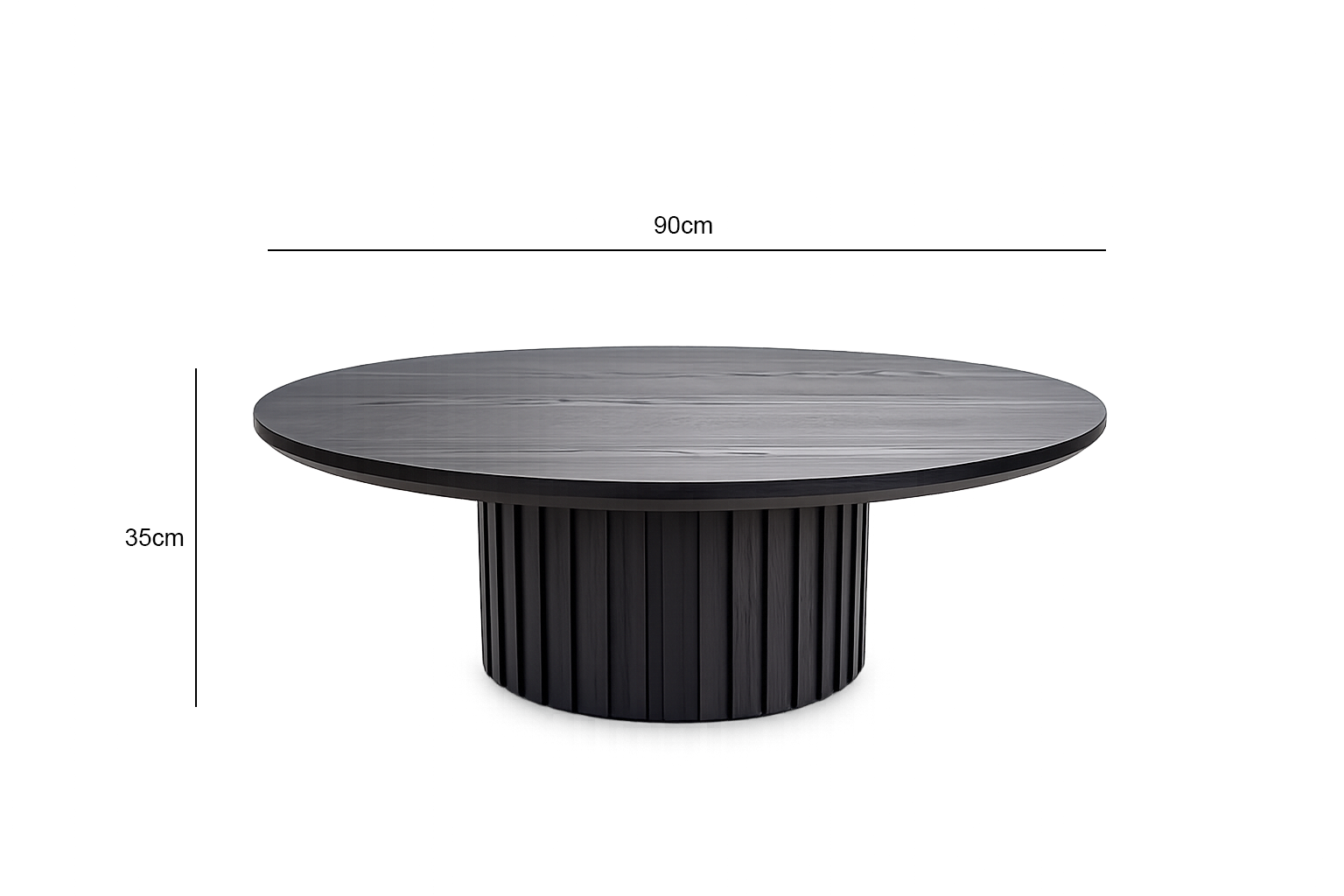 WILLOW RND COFFEE TABLE 90DIA X 35CM-BLACK